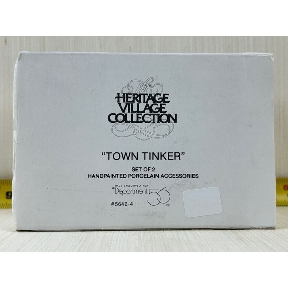 Dept 56 Town Tinker set of 2 #5646-4 "Cart & Man Heritage Village"